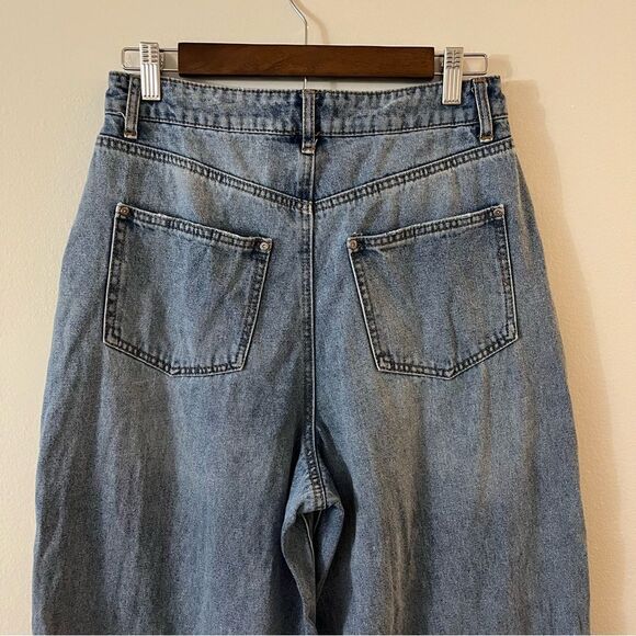 AFRM Turner Jeans Wide Leg Loose Slouchy Pleated Front Medium Wash size 27 - Picture 11 of 14